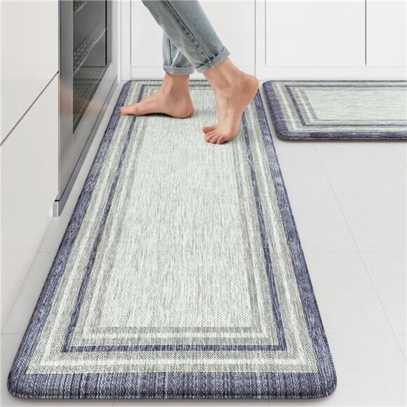 Anti Fatigue Kitchen Mat 2PCS,Non-Skid Waterproof Kitchen Rugs, Kitchen Mat - Picture 1 of 7